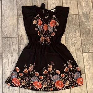 Lauren Conrad black floral dress, size S